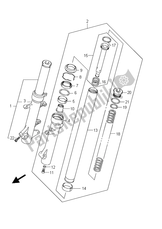 Tutte le parti per il Ammortizzatore Forcella Anteriore (an400) del Suzuki Burgman AN 400 AZA 2009