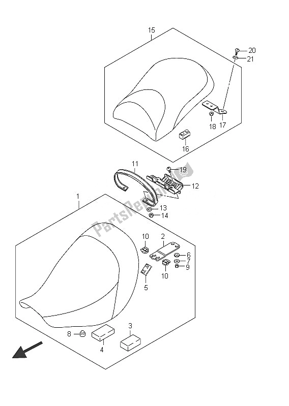 All parts for the Seat (vlr1800t E2) of the Suzuki C 1800R VLR 1800 Intruder 2011