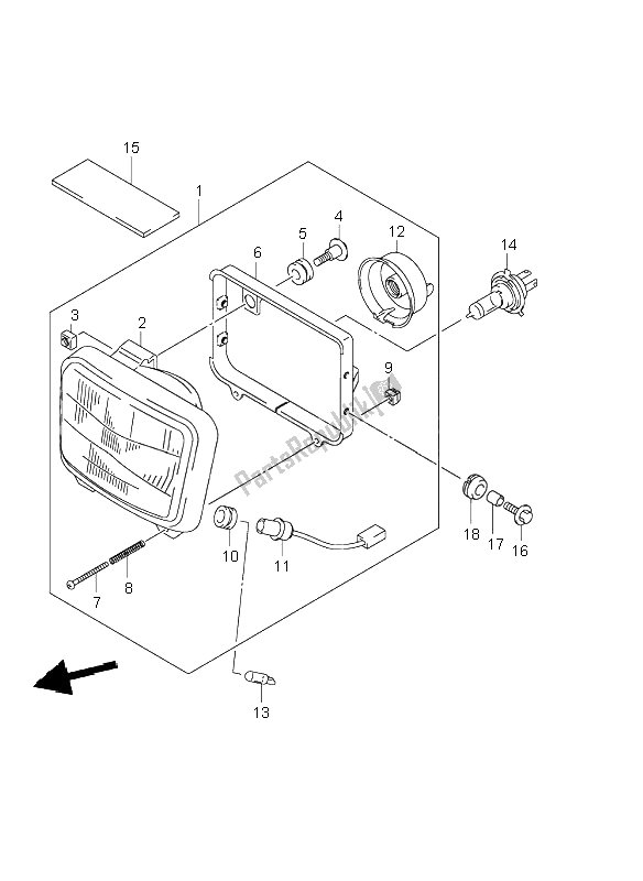 Tutte le parti per il Faro del Suzuki DR Z 400S 2004