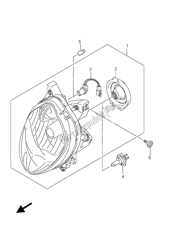 All parts for the Headlamp (sfv650a E21) of the Suzuki SFV 650A Gladius 2012