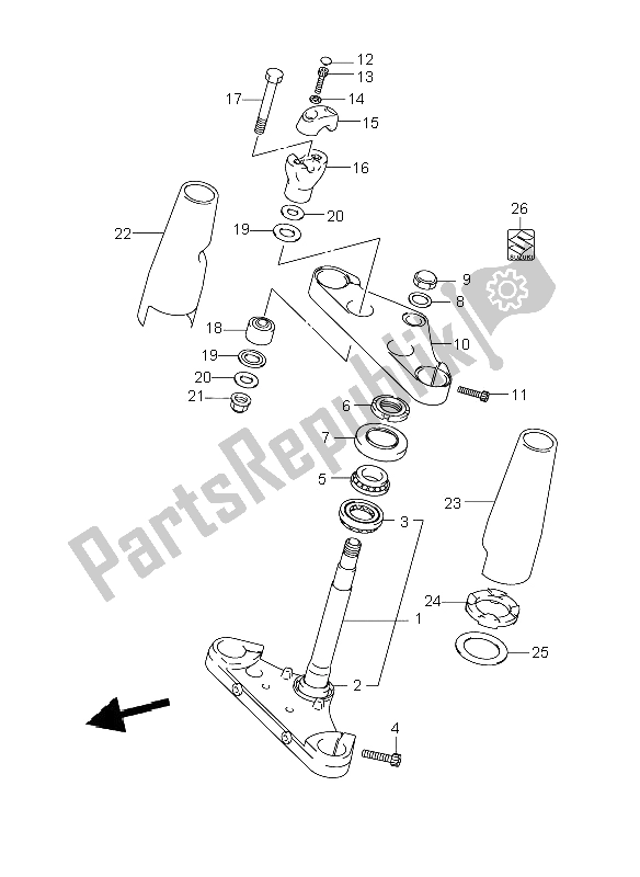 All parts for the Steering Stem of the Suzuki C 800 VL 2009