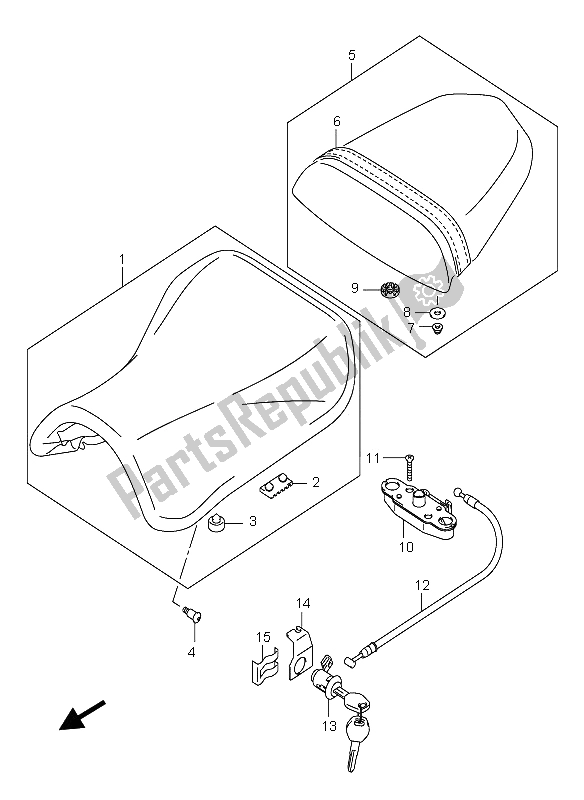 Todas las partes para Asiento de Suzuki GSX R 750X 2005