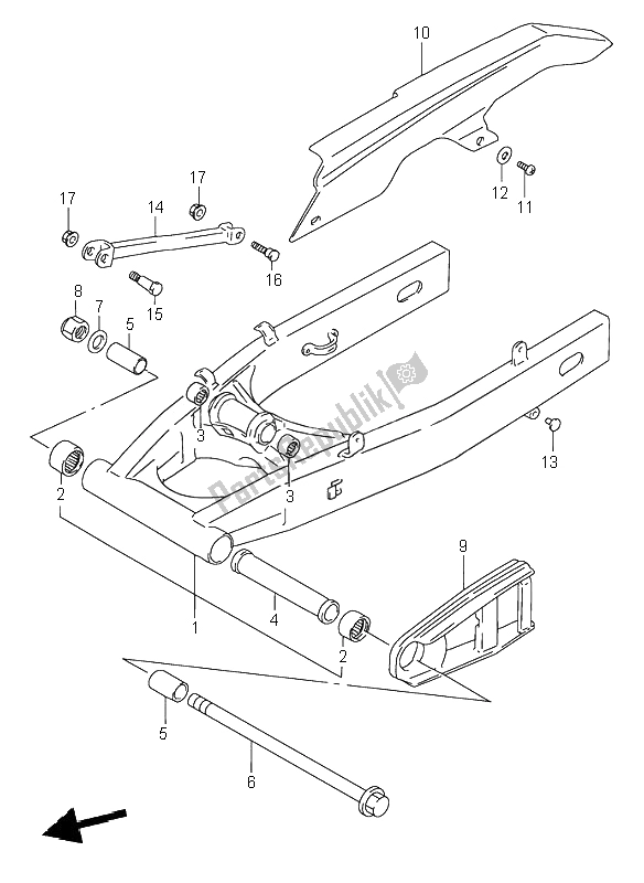 Tutte le parti per il Braccio Oscillante Posteriore del Suzuki RF 600R 1996