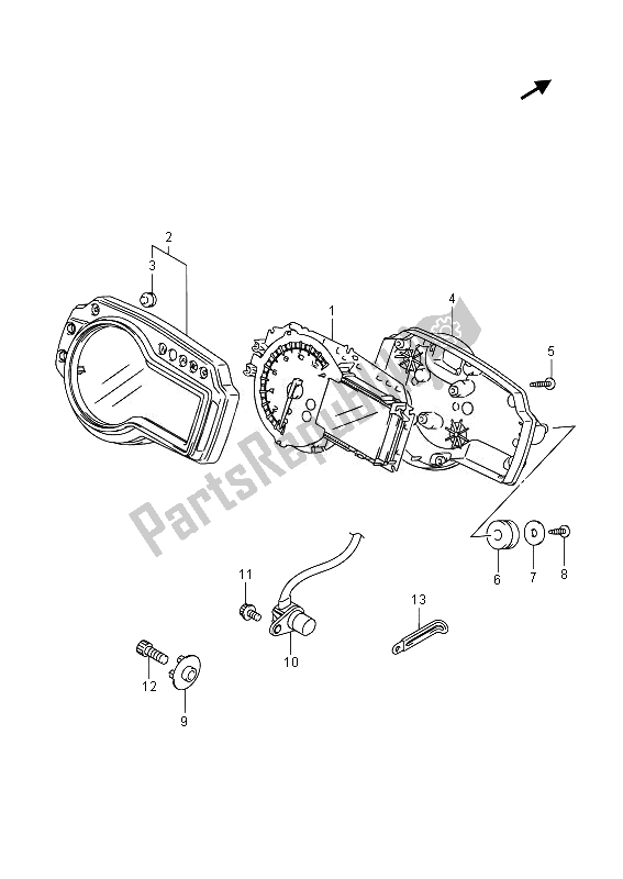 Toutes les pièces pour le Compteur De Vitesse (gsr750) du Suzuki GSR 750A 2014