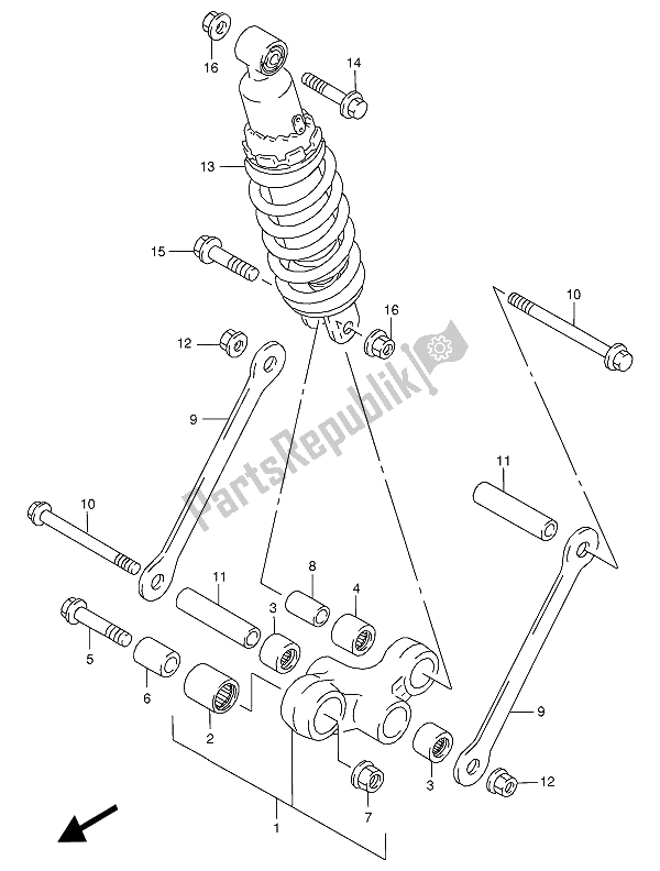 Tutte le parti per il Leva Del Cuscino Posteriore del Suzuki RG 125 FU 1993