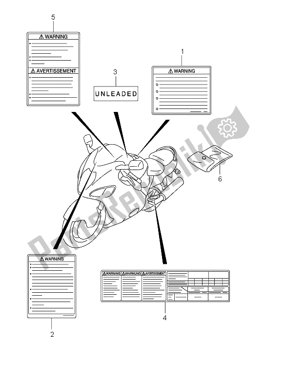 All parts for the Label of the Suzuki GSX 1300 RZ Hayabusa 2007