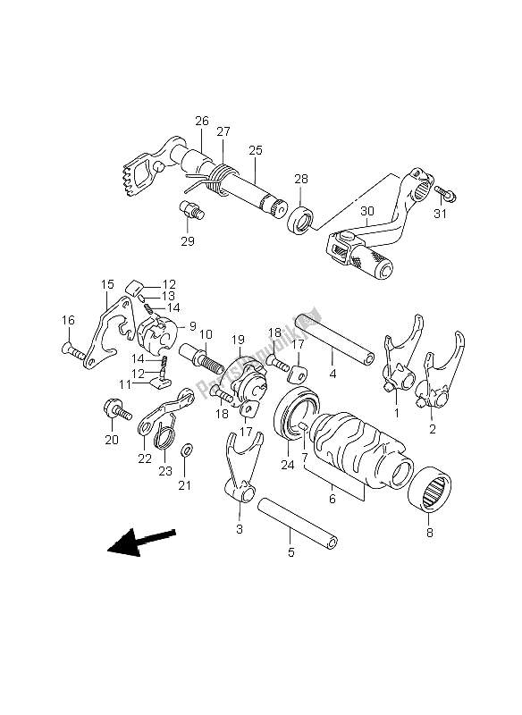 All parts for the Gear Shifting of the Suzuki RM 85 SW LW 2007