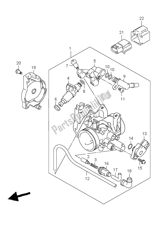 Todas as partes de Corpo Do Acelerador do Suzuki LT R 450 Quadracer 2007