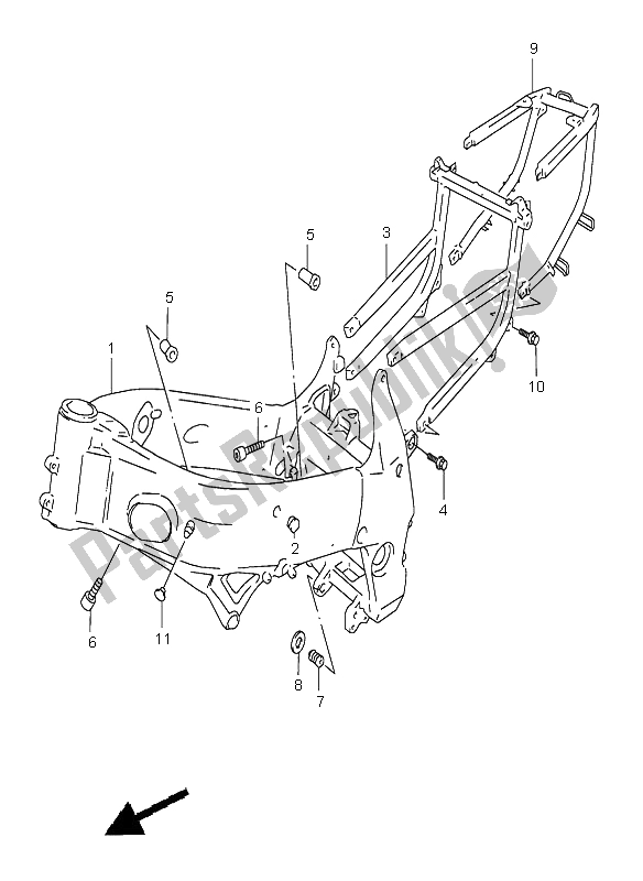 Toutes les pièces pour le Cadre du Suzuki GSX R 600 1998