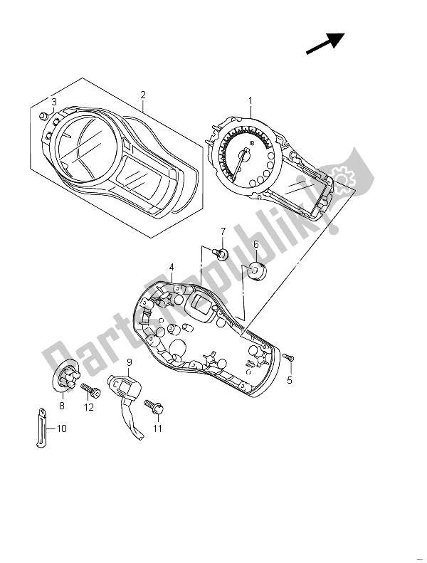 All parts for the Speedometer (gsf650su) of the Suzuki GSF 650 Sasa Bandit 2011