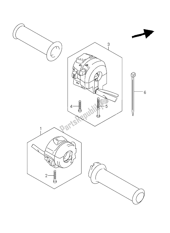 All parts for the Handle Switch of the Suzuki GSF 1250A Bandit 2011