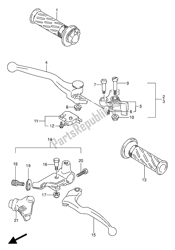 Alle onderdelen voor de Hendel van de Suzuki GS 500 EU 1991