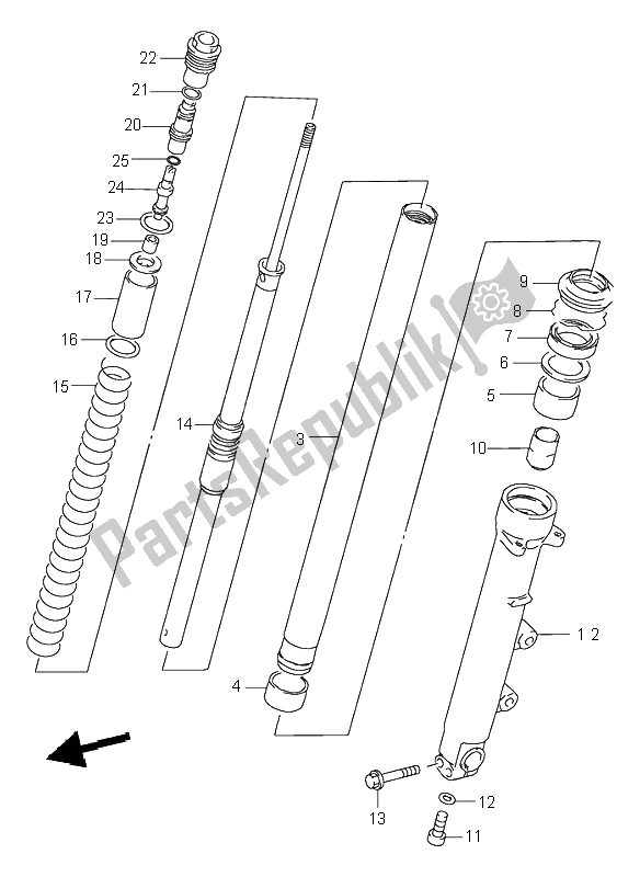 Tutte le parti per il Ammortizzatore Anteriore del Suzuki RF 900R 1996