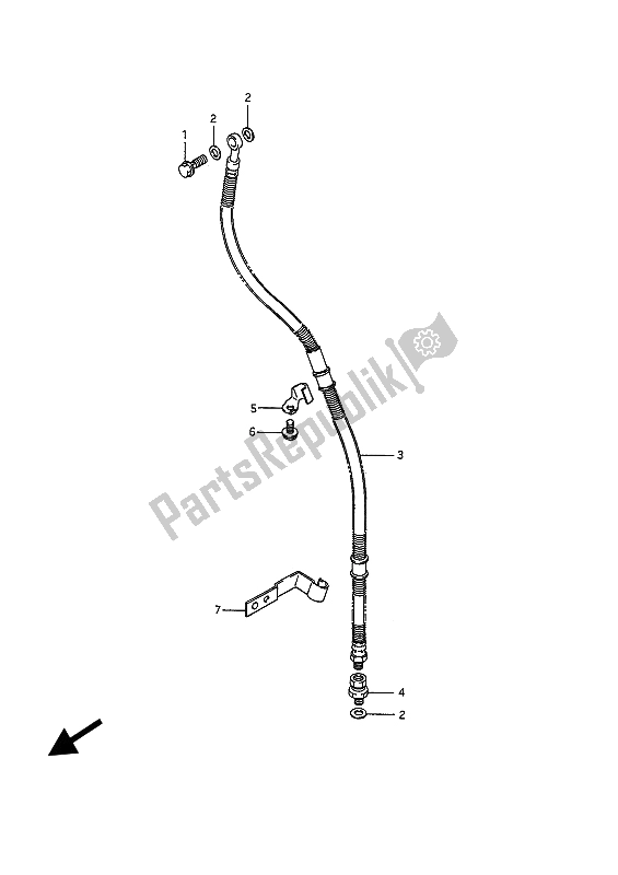 All parts for the Front Brake Hose of the Suzuki VS 750 Glfpefep Intruder 1987