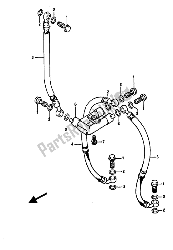 Wszystkie części do Przewód Przedniego Hamulca Suzuki GSX R 1100 1990