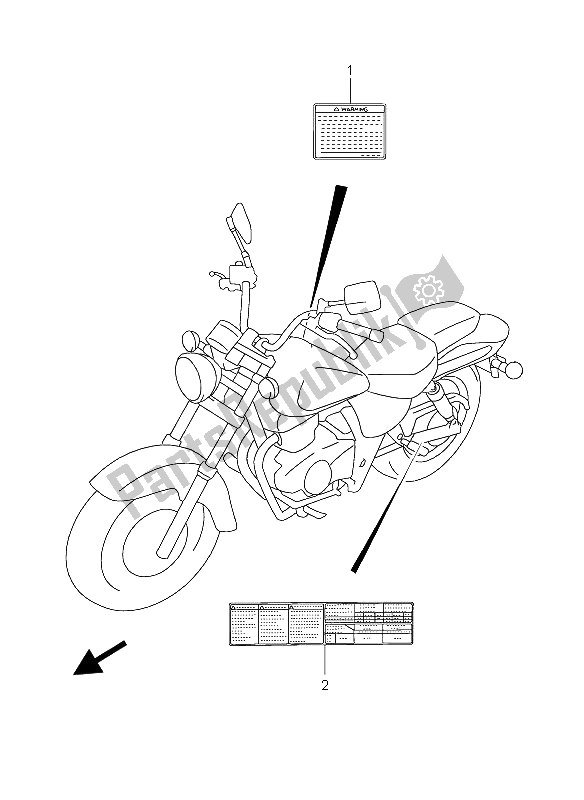 Todas las partes para Etiqueta de Suzuki GZ 250 Marauder 2005