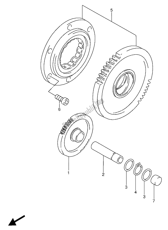 Tutte le parti per il Frizione Di Avviamento del Suzuki RF 600 RU 1994