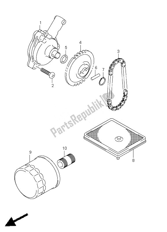 Alle onderdelen voor de Oliepomp van de Suzuki LT A 750 XPZ Kingquad AXI 4X4 2010