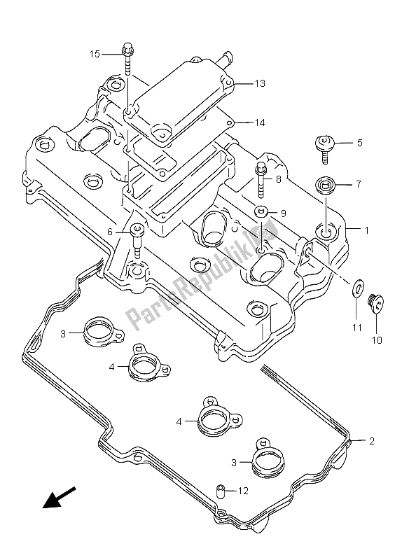 Tutte le parti per il Coperchio Della Testata del Suzuki GSX 750F 2004