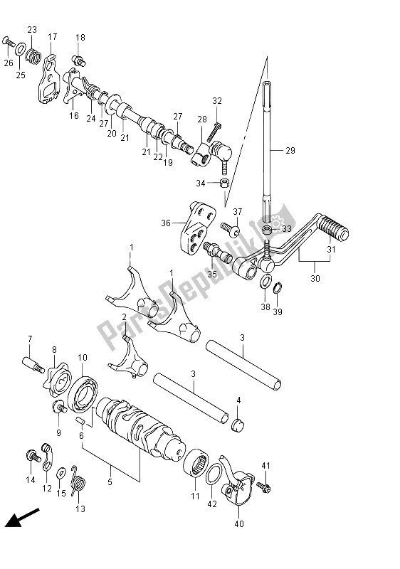 Alle onderdelen voor de Schakelen van de Suzuki GSX R 1000 2015