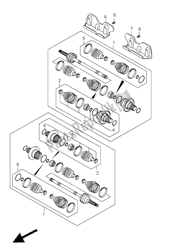 Todas las partes para Eje De Accionamiento Trasero de Suzuki LT A 500 XPZ Kingquad AXI 4X4 2012