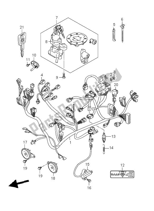 Tutte le parti per il Cablaggio Elettrico del Suzuki GSX 1400 2006