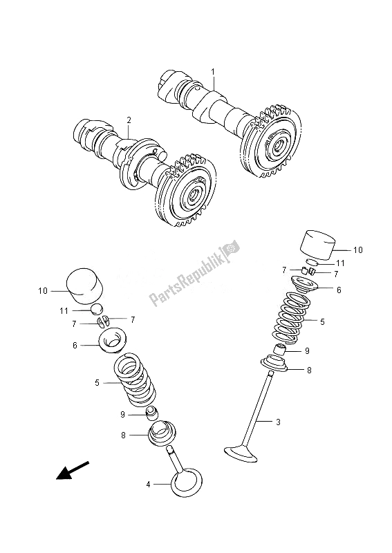 All parts for the Camshaft & Valve of the Suzuki LT A 750 XZ Kingquad AXI 4X4 2014