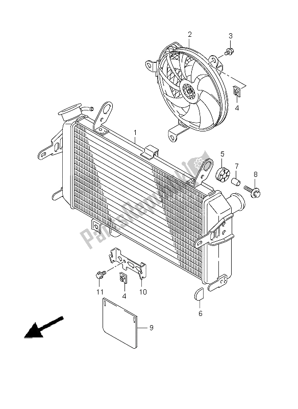 Tutte le parti per il Termosifone del Suzuki SFV 650A Gladius 2009