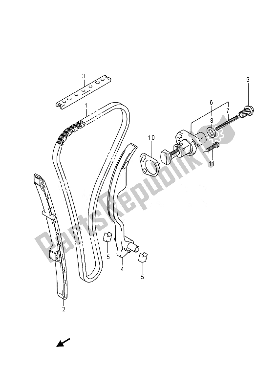 All parts for the Cam Chain of the Suzuki GSF 1250 SA Bandit 2014