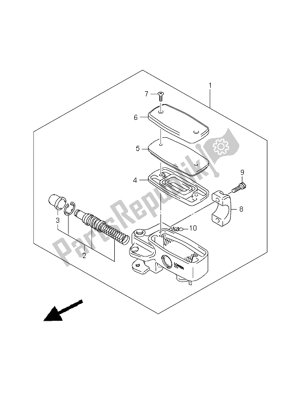 All parts for the Front Master Cylinder of the Suzuki VLR 1800R C 1800 Intruder 2008