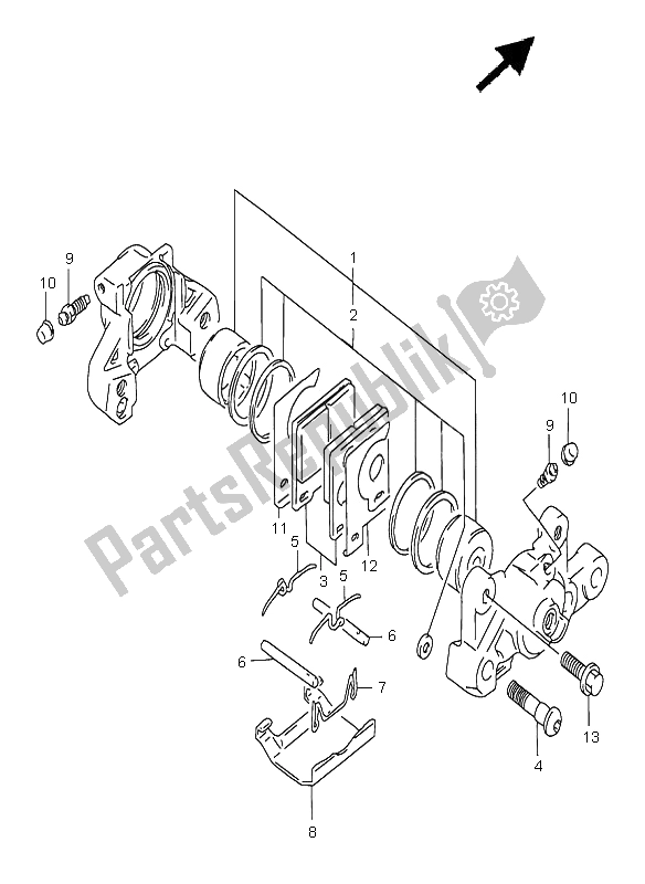 Toutes les pièces pour le étrier Arrière du Suzuki GSF 600S Bandit 1997