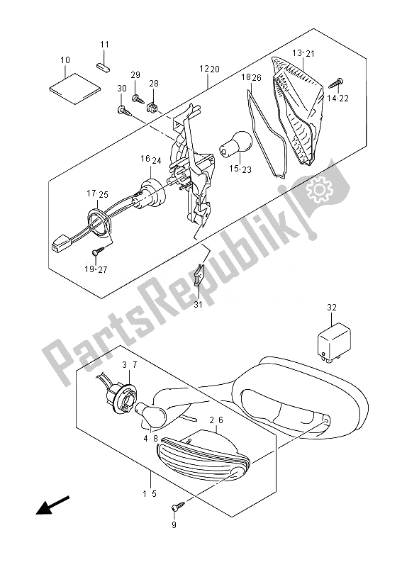 Tutte le parti per il Lampada Di Volta (gsx-r600u) del Suzuki GSX R 600 2014