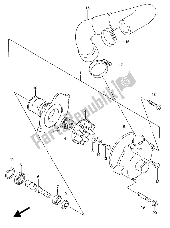 Todas las partes para Bomba De Agua de Suzuki RF 600 RU 1993