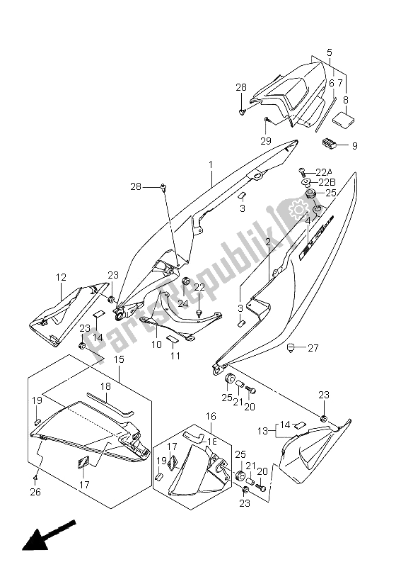 Tutte le parti per il Copertura Del Telaio del Suzuki GSX 1300 BKA B King 2009