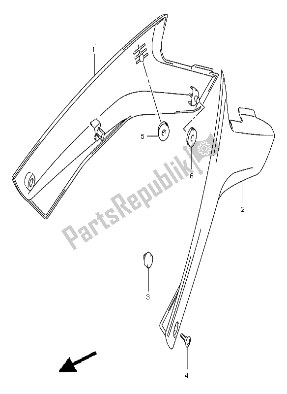 All parts for the Frame Cover of the Suzuki DL 1000 V Strom 2005