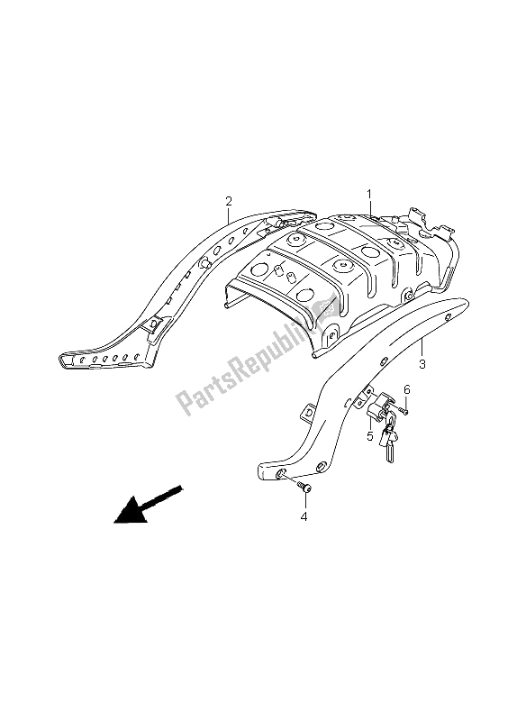 All parts for the Frame Brace of the Suzuki VZ 800Z Intruder 2009