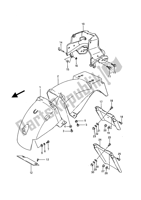 Todas las partes para Guardabarros Trasero de Suzuki GSX 1100F 1994