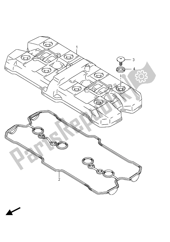 All parts for the Cylinder Head Cover of the Suzuki GSF 1250 SA Bandit 2015