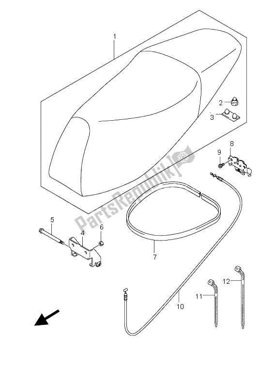 All parts for the Seat of the Suzuki UX 125 Sixteen 2008