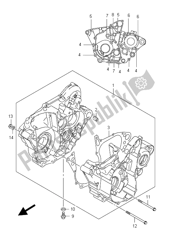 Todas as partes de Bloco Do Motor do Suzuki RMX 450Z 2012