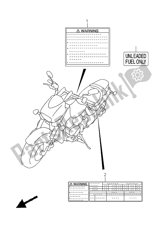 Tutte le parti per il Etichetta del Suzuki VZ 1500 Intruder 2010