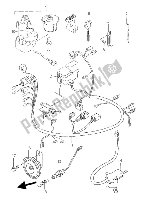 All parts for the Wiring Harness of the Suzuki GZ 125 Marauder 2000