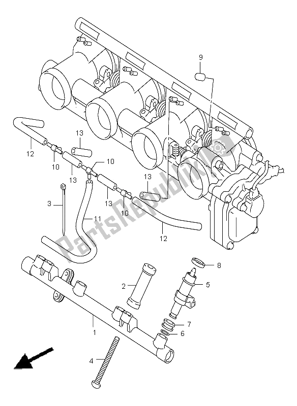 Tutte le parti per il Tubo Flessibile Del Corpo Farfallato E Giunto del Suzuki GSX R 600 2002