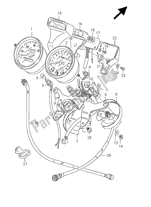 Tutte le parti per il Tachimetro E Contagiri del Suzuki GN 125E 1995