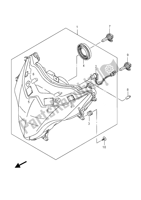 Tutte le parti per il Proiettore (gsx-r1000uf) del Suzuki GSX R 1000 2014