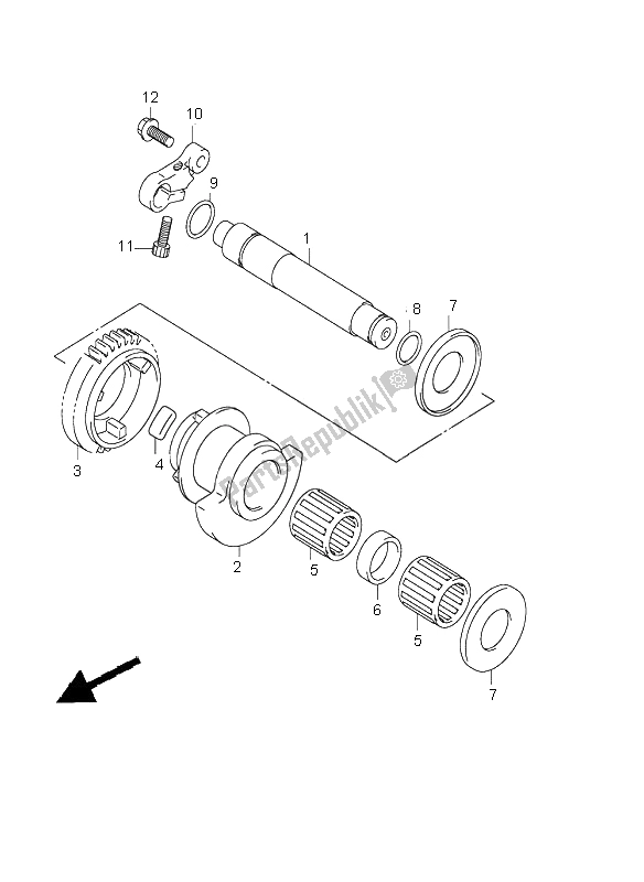 All parts for the Crank Balancer of the Suzuki GSX 1400 2005