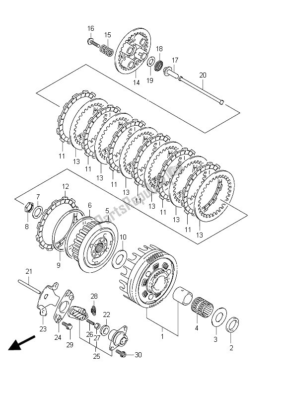 Todas las partes para Embrague de Suzuki VZ 800 Intruder 2011
