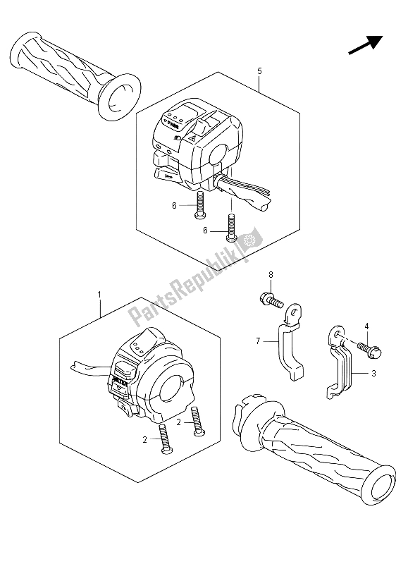 All parts for the Handle Switch of the Suzuki GSX R 600 2015