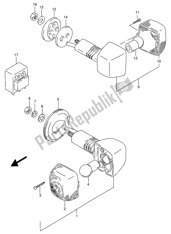 Todas las partes para Lámpara De Señal De Giro de Suzuki RG 125 FU Gamma 1992