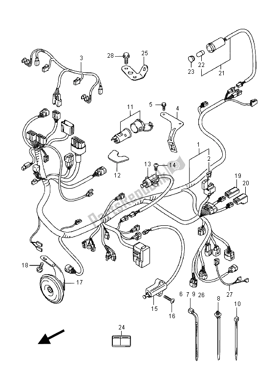 All parts for the Wiring Harness of the Suzuki UH 200A Burgman 2015